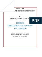 Unit 1 Lesson 2 Elements of Teaching and Learning 1