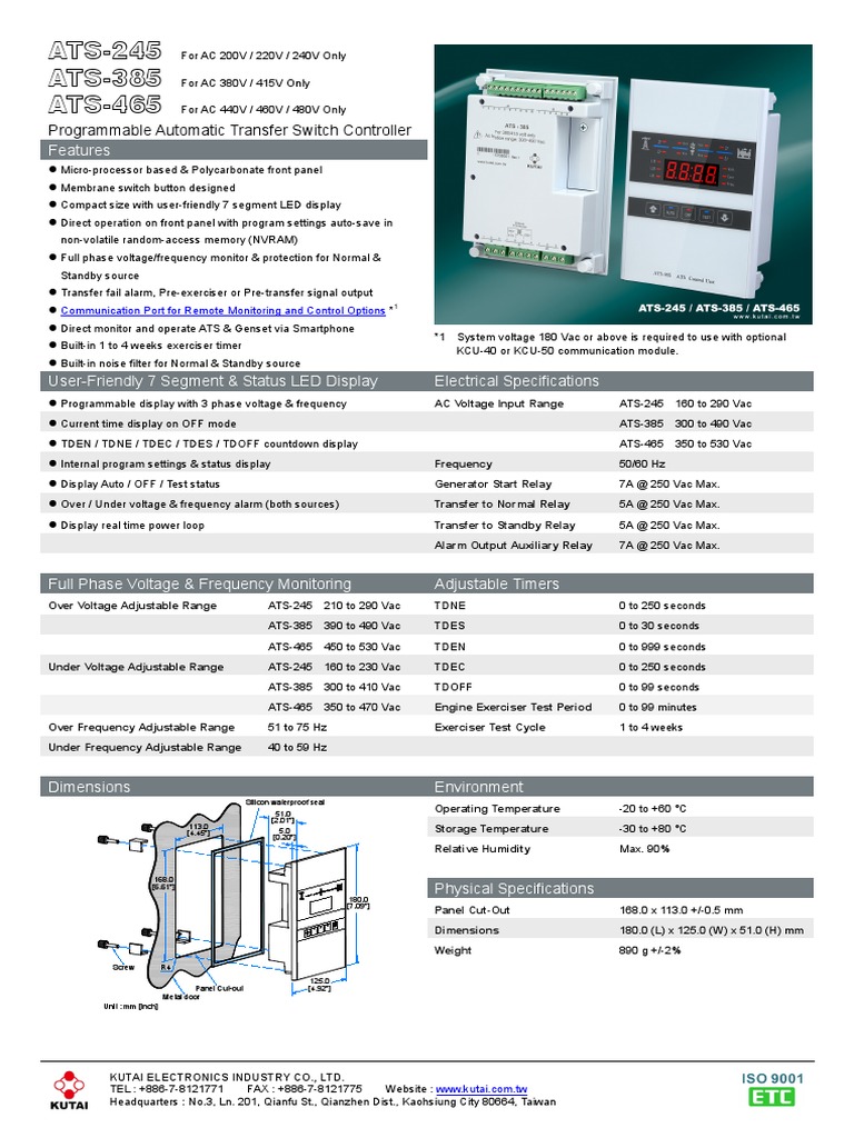 Automatic Transfer Switch Guide | PDF | Alternating Current | Relay
