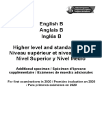 Additional Specimen Papers 2020 - English B