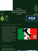 Politica Guvernamentală În Domeniul Turismului. Italia