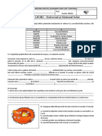 FIŞĂ DE LUCRU - Universul Și Sistemul Solar