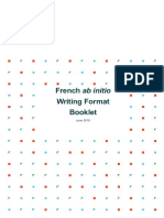 French Ab Initio Writing Format Booklet: June 2018