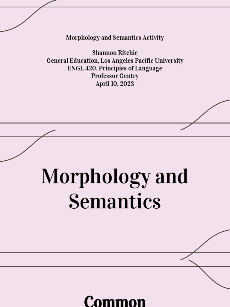 Morphology and Semantics PDF Adolescence Word