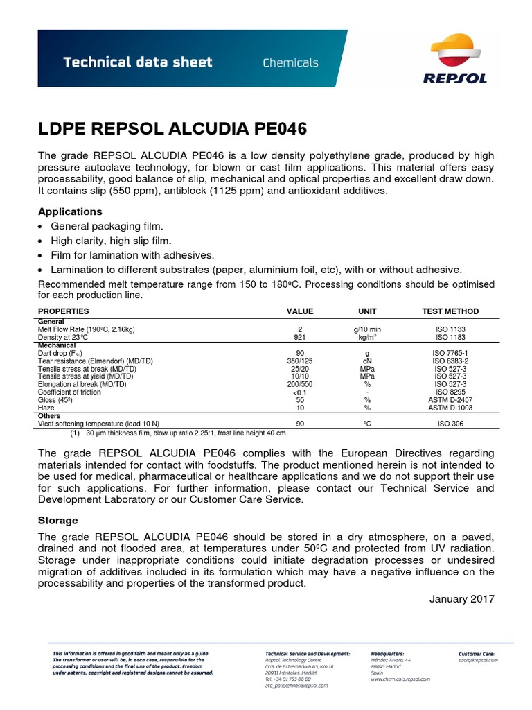 Repsol Alcudia PE046 | PDF | Adhesive | Lamination