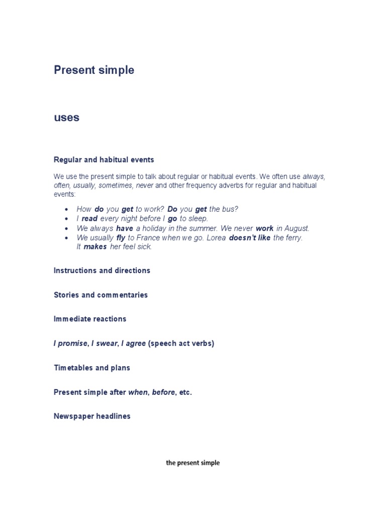 Present Simple Tense Explained | PDF | Grammatical Tense | Linguistic ...