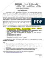 Viagem Aparecida-SP inscrição