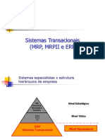 Sistemas Transacionais MRP, MRPII e ERP