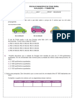 Avaliação escolas rurais zona 1o bimestre