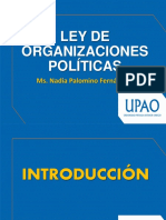 Ley de Organizaciones Políticas: Ms. Nadia Palomino Fernández