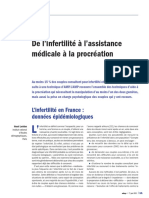 De L'infertilité À L'assistance Médicale À La Procréation: L'infertilité en France: Données Épidémiologiques