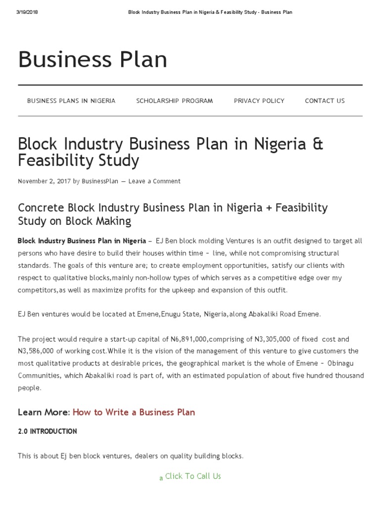 block industry business plan pdf