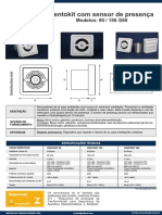 Ventokit com sensor de presença para ambientes até 12m2