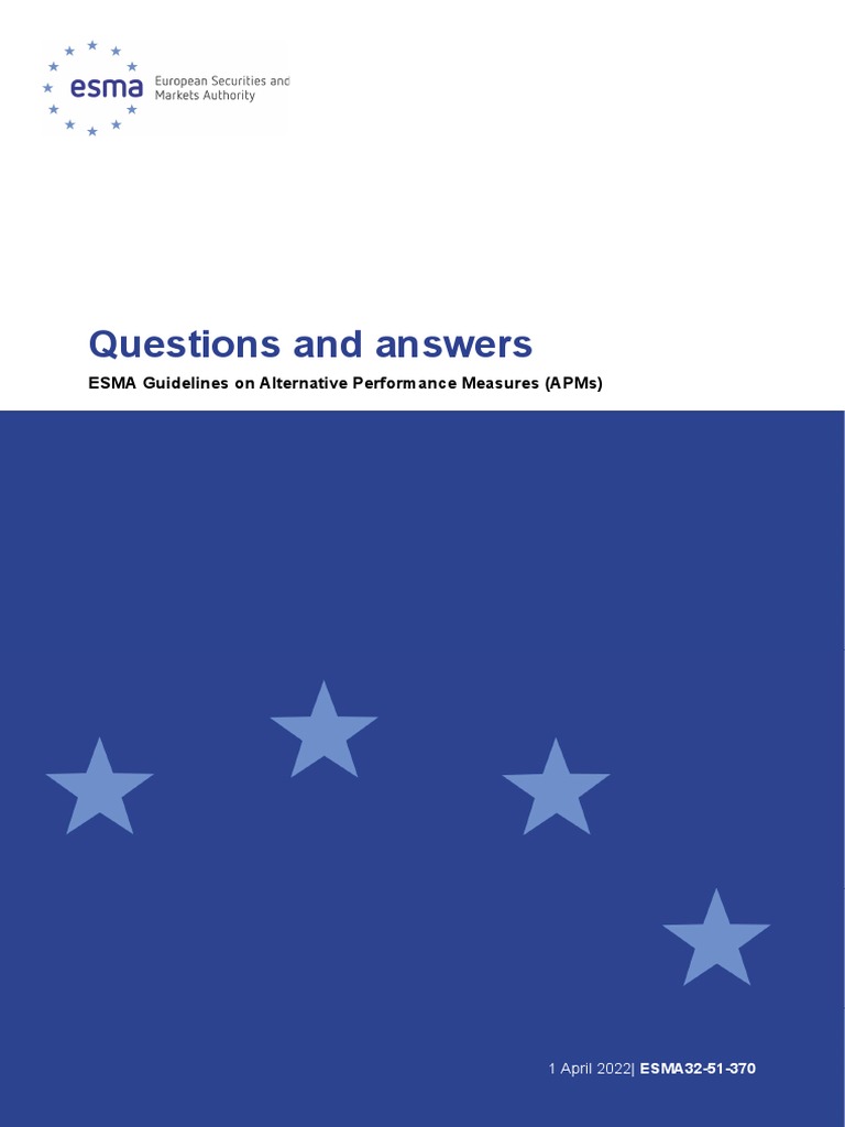 ESMA APM Guidelines Q&A Document | PDF | International Financial ...