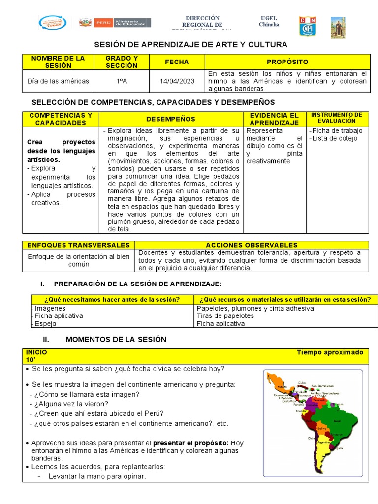 Sesión de Aprendizaje de Arte Y Cultura | PDF | Aprendizaje | Cognición
