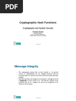 Cryptographic Hash Functions: Cryptography and System Security