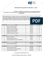 Classificação do programa aprendiz Caixa no RS