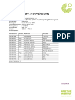 Termine Schriftliche Prüfungen: Teilnehmernr. Anrede Nachname Vorname