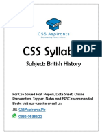 British History CSS Syllabus