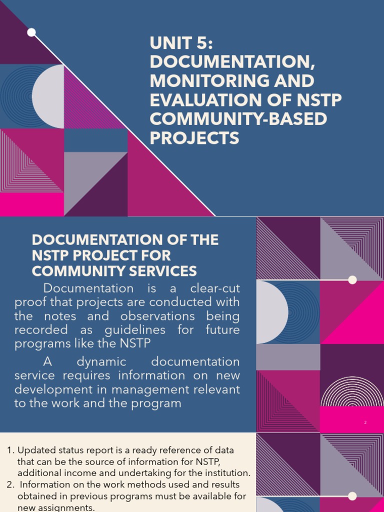 Unit 5 Documentation Monitoring and Evaluation of Project | PDF ...