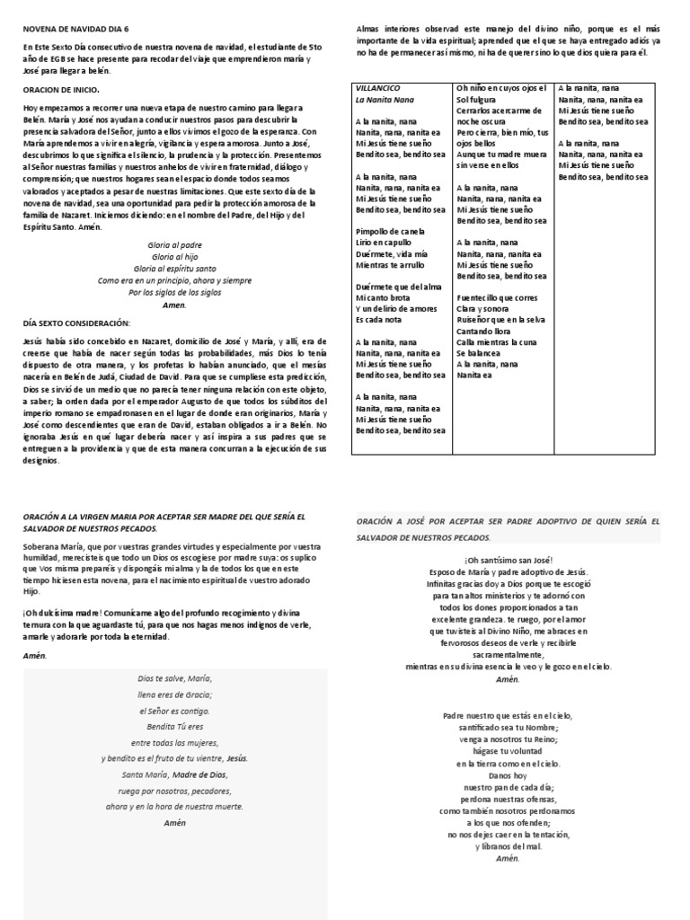 Novena de Navidad Dia 6 PDF María, madre de Jesús Oración