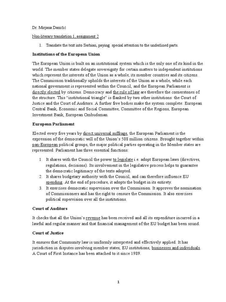 Institutions of The European Union | PDF | European Union | World Politics