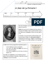 Fiche de Lecture Jean de La Fontaine Et Les Fables