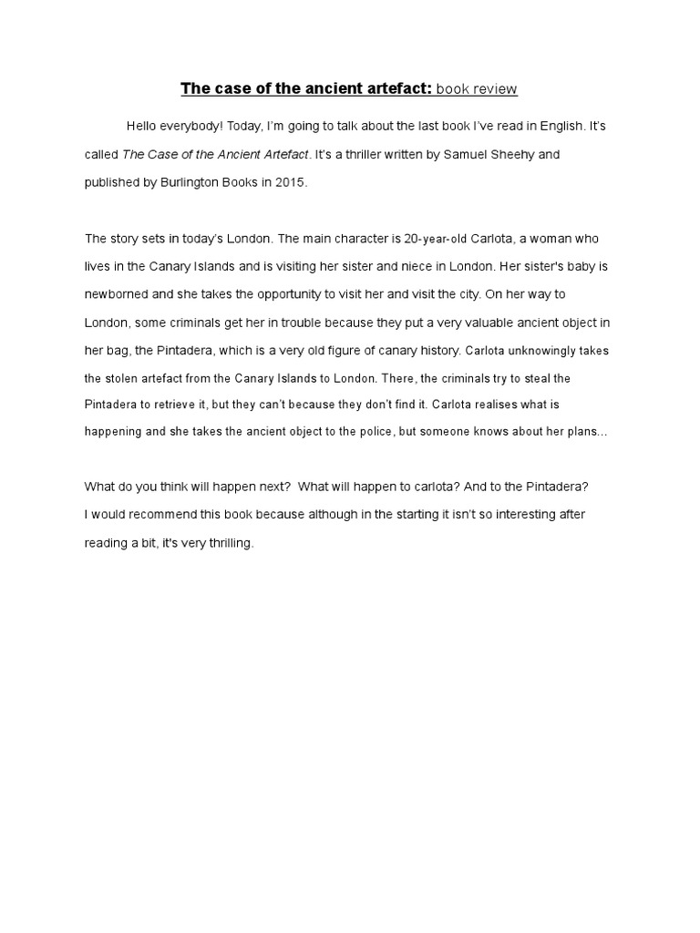 The Case Of The Ancient Artefact REVIEW PDF