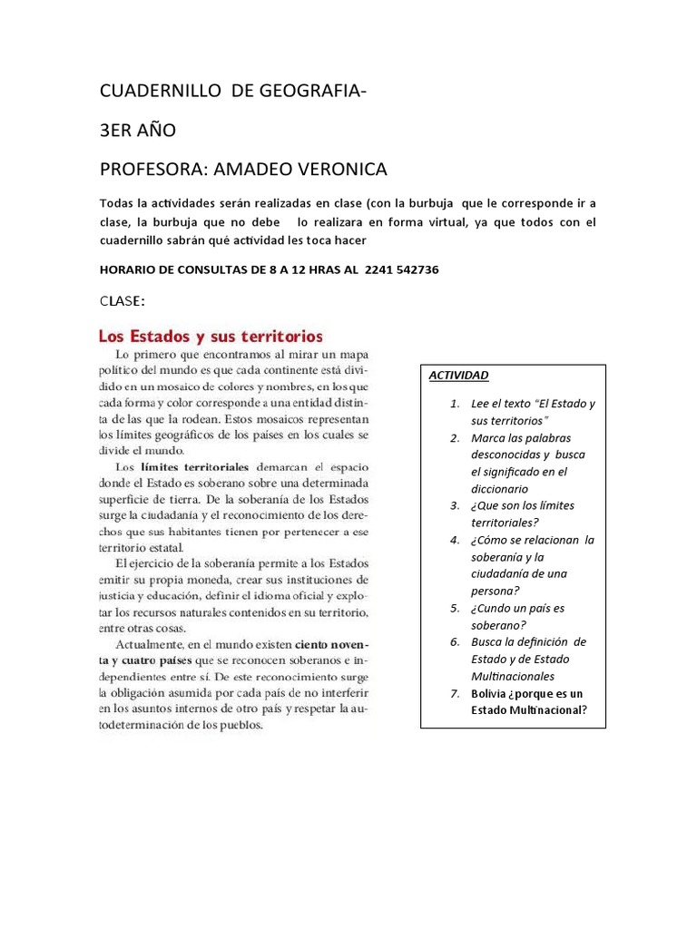Cuadernillo Geografia 3ro 2023 | PDF