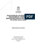 Evaluación de Las Propiedades Fisicoquímicas, Térmicas Y Microestructurales Del Almidón DE ACHIRA (Canna Edulis)