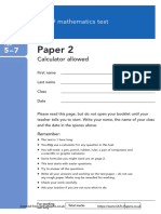 Year 9 Optional 2011 Mathematics Level 5 7 Paper 2