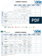 Cardápio semanal completo com refeições, saladas e sobremesas