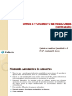 Erros e tratamento de resultados em análises químicas