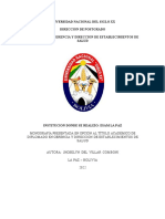 Universidad Nacional Del Siglo XX Direccion de Postgrado Diplomado en Gerencia Y Direccion de Establecimientos de Salud