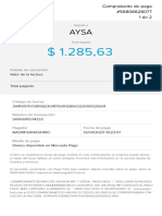 Detalle de Operación: Valor de La Factura $ 1.285,63 Total Pagado $ 1.285,63
