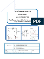 Lab02 - Rectificador Monofásico No Controlado