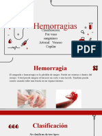 Hemorragias: Clasificacion: Por Vaso Sanguíneo Arterial Venoso Capilar