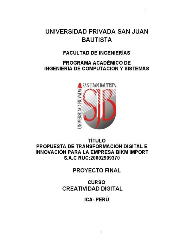 Transformación Digital en BIKM IMPORT S.A.C | PDF | Computación en la ...