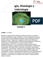 Citología, Histología y Embriología: Unidad 1