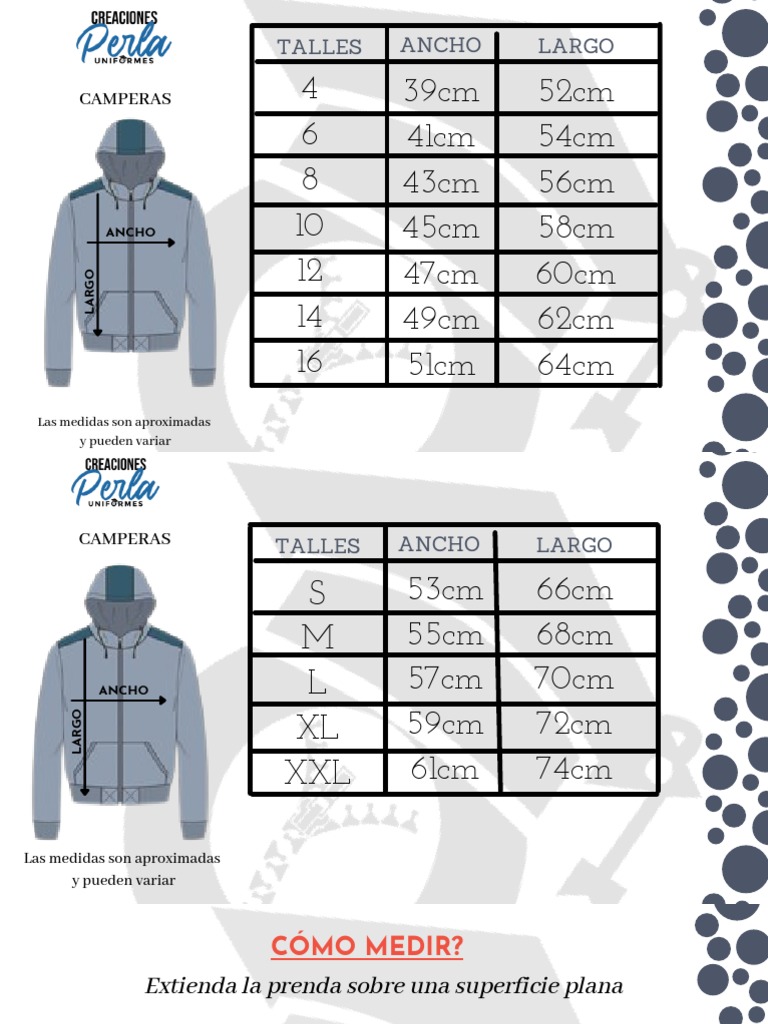 Guía de Talles Campera | PDF