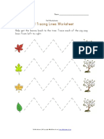 Fall Tracing Zig Zag Lines Worksheet