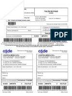 Talón de Pago: Av Leandro N. Alem 1067 1001 - Ciudad Autónoma de Buenos Aires IVA Responsable Inscripto