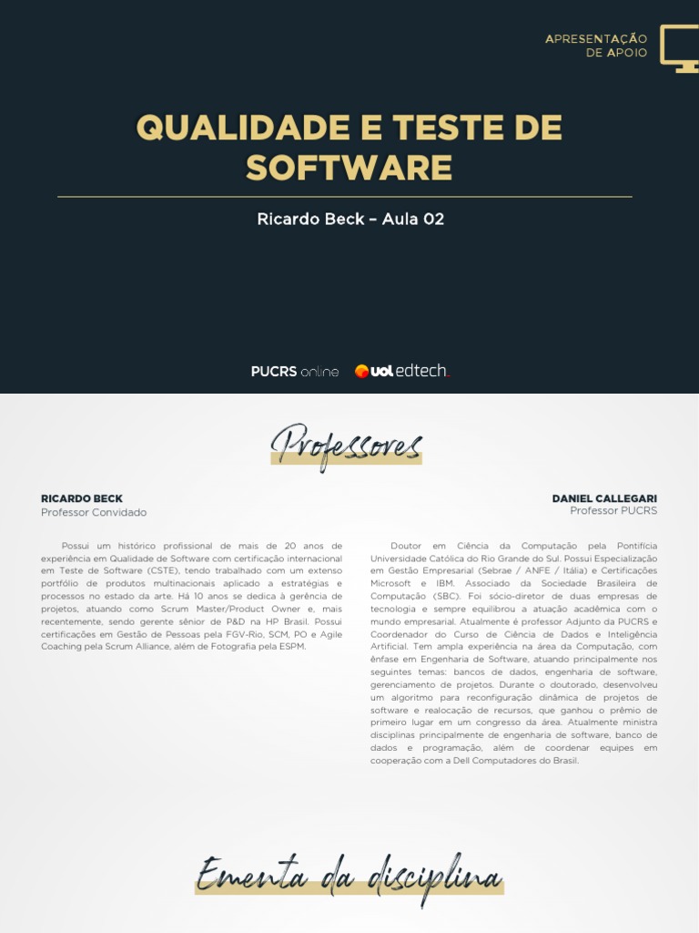 Qualidade e Teste de Software | PDF | Testes de software | Engenharia ...