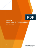 Manual Generación de Pedido en Linea.: Centro de Servicios ETEX