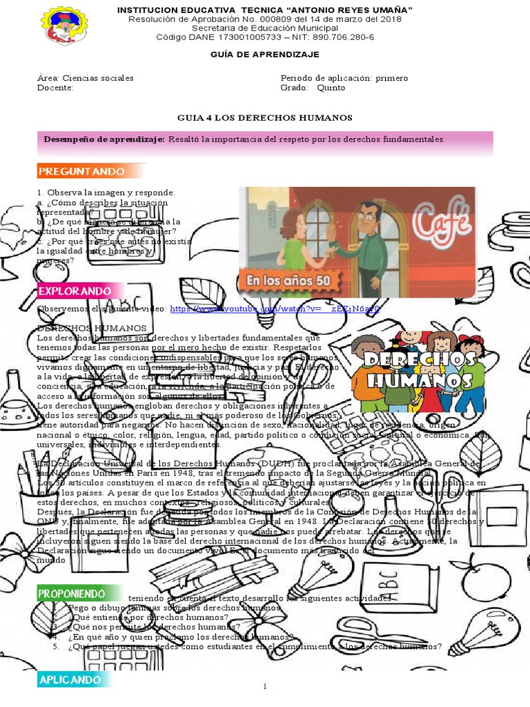 Guía de Aprendizaje sobre Derechos Humanos | PDF | Derechos humanos ...