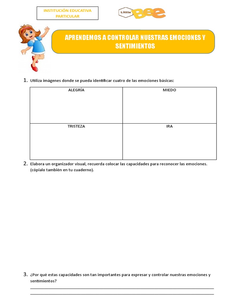 Actividades para Reconocer Emociones | PDF | Crecimiento personal y ...