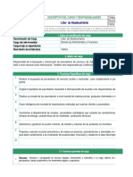 Líder de Abastecimiento: Descriptivo Del Cargo Y Responsabilidades