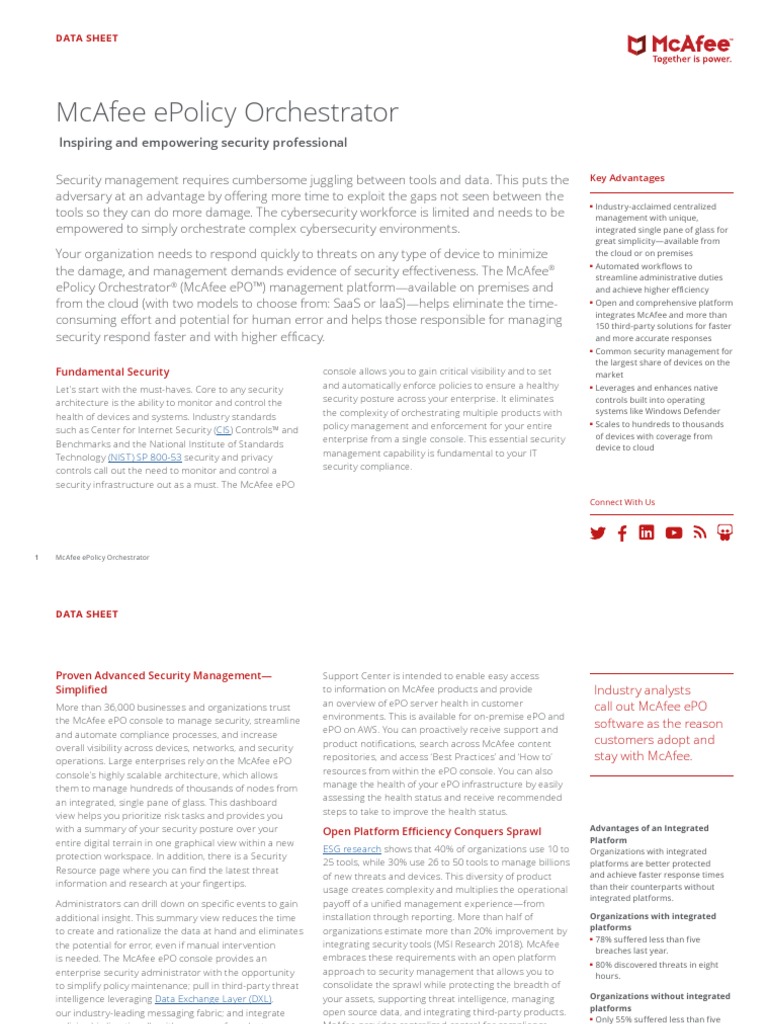 Ds Epolicy Orchestrator PDF Security Computer Security