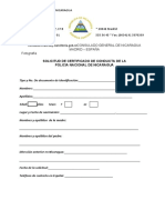 Solicitud de Certificado de Conducta de La Policia Nacional de Nicaragua