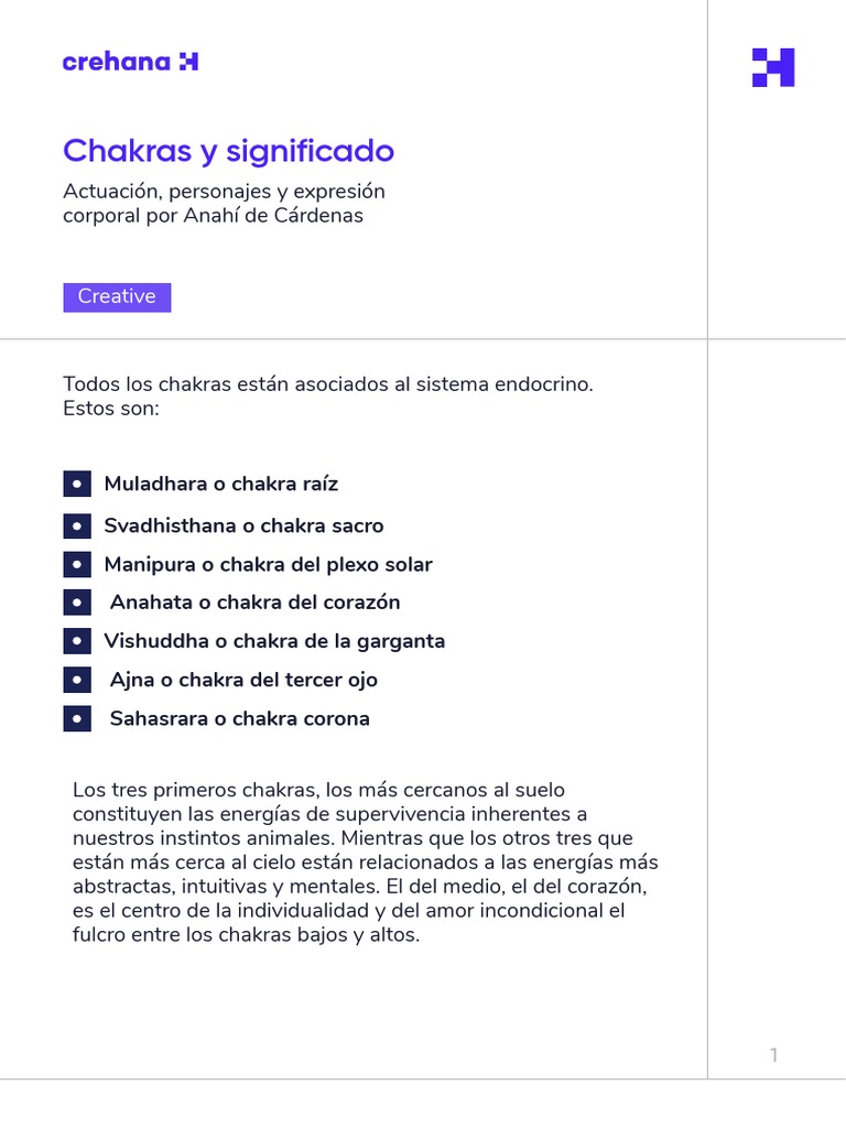 Chakras y Significado | PDF | Chakra | Las emociones