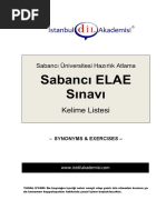 Sabanci Elae Kelime Listesi Synonyms Exercises